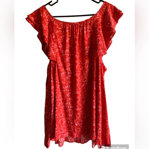 AVA & VIV Plus Ruffle Cap Sleeve Tank Top Blouse Button Down Size 2X - Picture 2 of 9